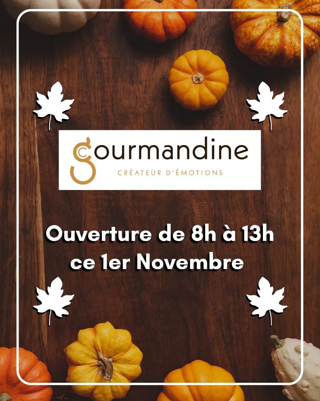 Ouverture ce 1er Novembre