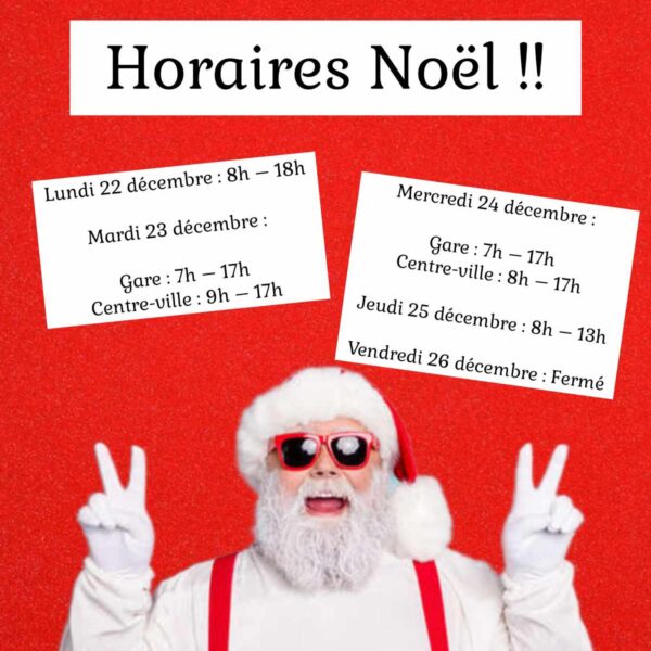 Horaires de Noël !!!
