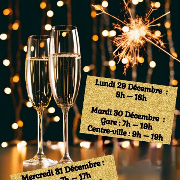 HORAIRES DE FÊTES – NOUVEL AN