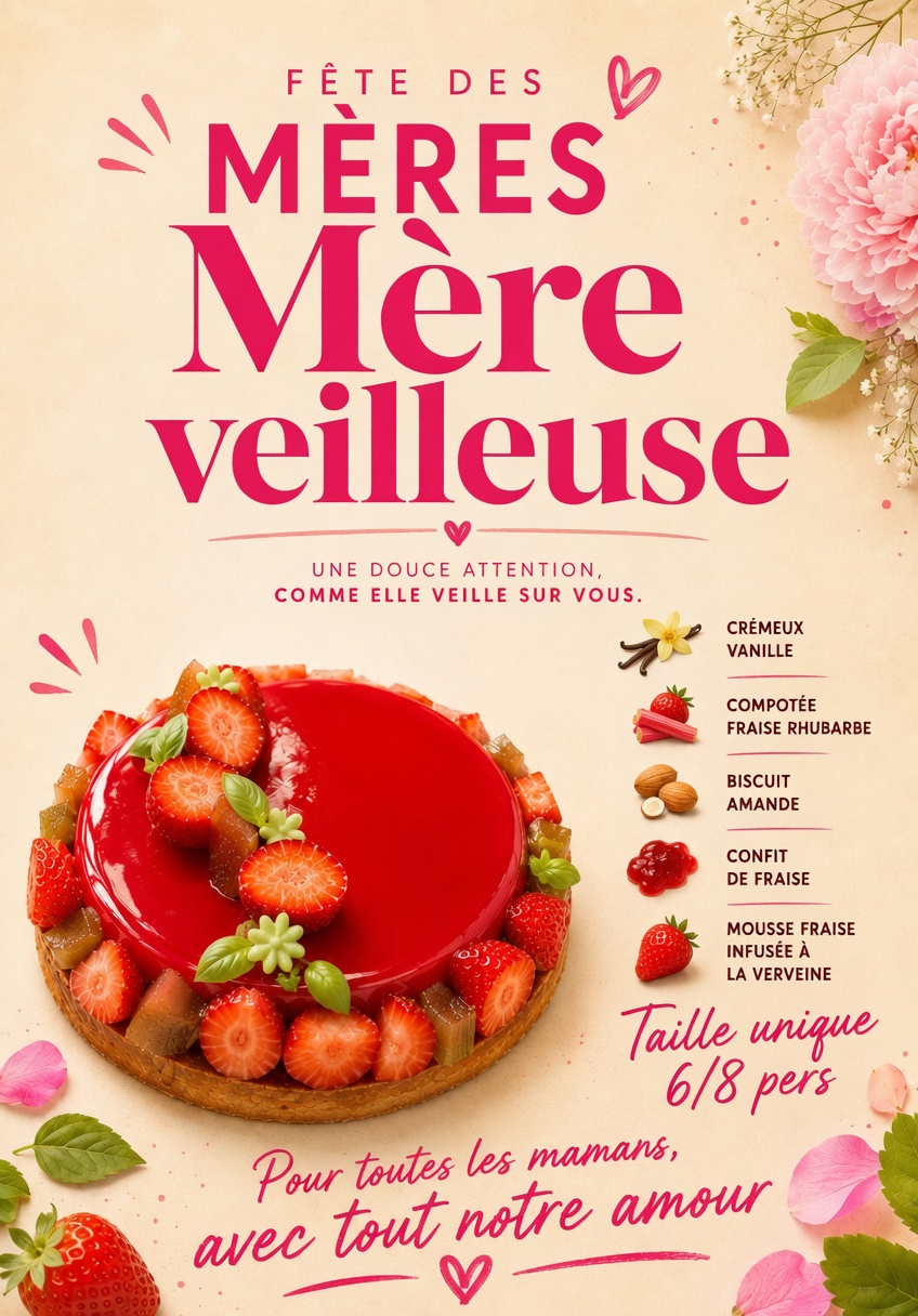 pour la fête des Mères savourez la tarte : Mère Veilleuse !